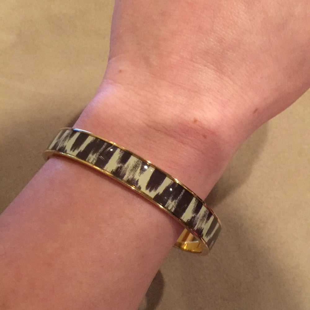 Kate Spade zebra print and gold bangle